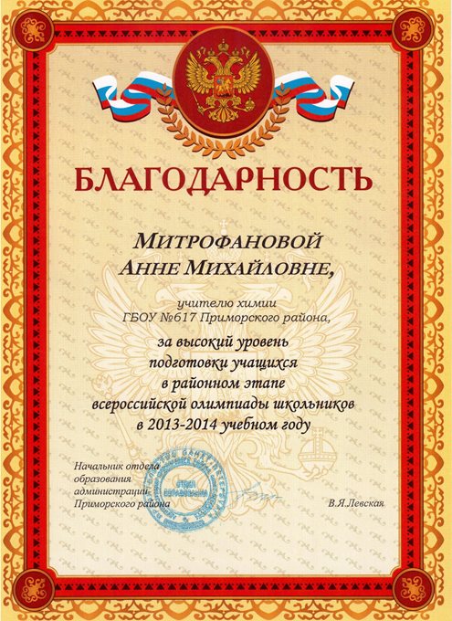 2013-2014 Митрофанова А.М. (победы учеников)